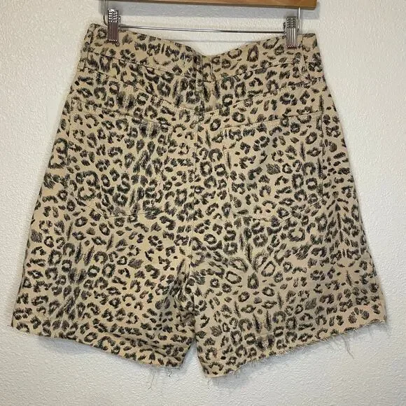 Free People We The Free Dog Town Cheetah Print High Waisted Boho Shorts Size 30 - Picture 3 of 14